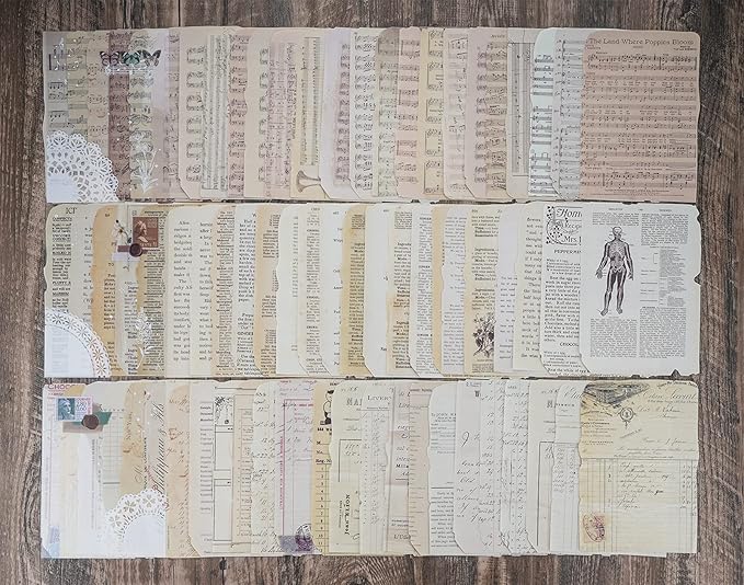Sheets of Scrapbook Paper, Vintage Journaling Supplies Craft Kits for Bullet Journals Junk Planners Aesthetic Room Decor Wall Art Collage Album Cottagecore Picture Frames