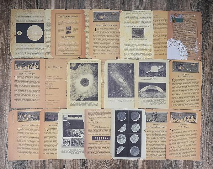 Sheets of Scrapbook Paper, Vintage Journaling Supplies Craft Kits for Bullet Journals Junk Planners Aesthetic Room Decor Wall Art Collage Album Cottagecore Picture Frames