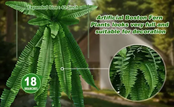 💥$9.99 On Sale Today Only🌱UV Resistant Lifelike Artificial Boston Fern