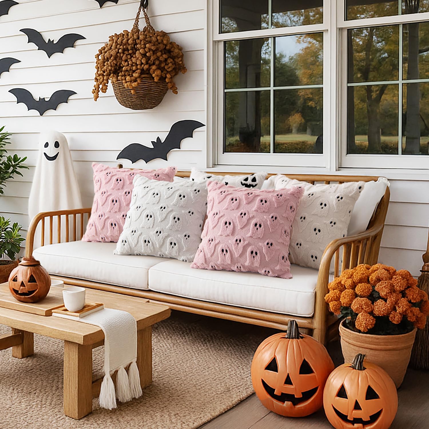 ⏰LAST DAY BUY 1 GET 1 FREE ⏰ Halloween Cute Ghost Spooky Pillow 🎃 - Baby-Soft Plush. Hypoallergenic & Non-Pilling.