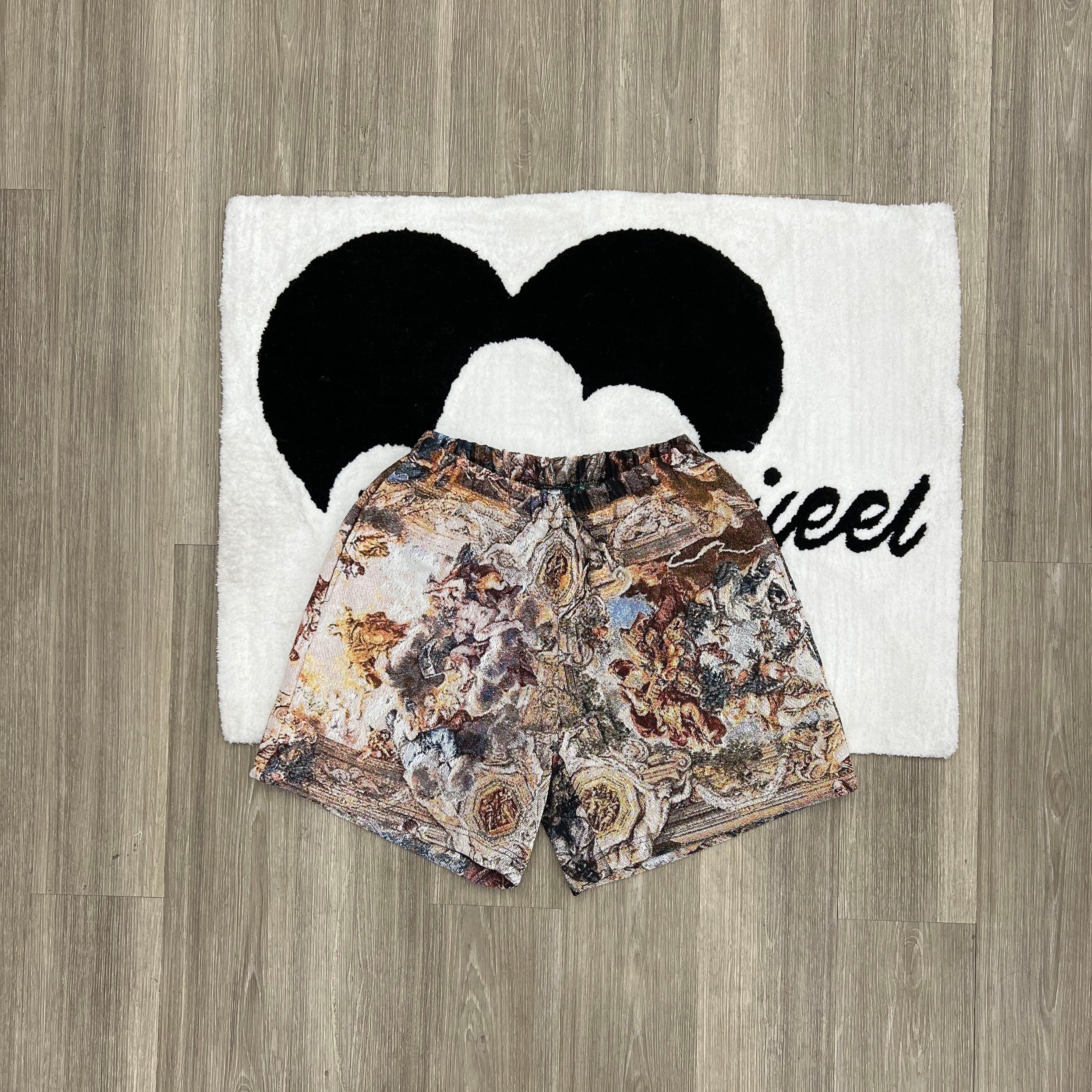 Sacred Art, Wearable Beauty – Religious Angel Themed Woven Shorts