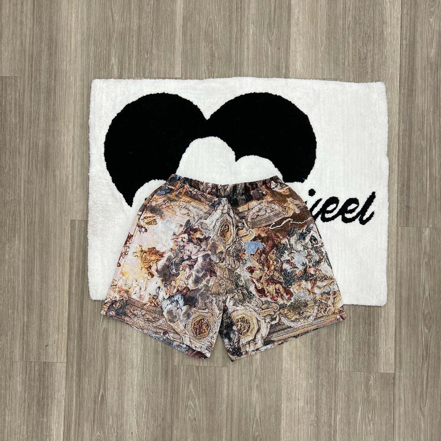 Sacred Art, Wearable Beauty – Religious Angel Themed Woven Shorts