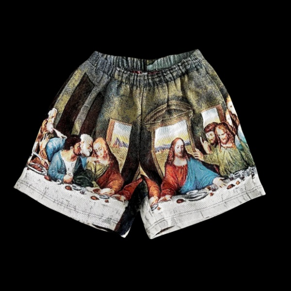 Masterpiece Art, Wearable Beauty – "The Last Supper" Themed Woven Shorts
