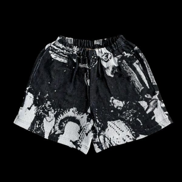Black & White Classic, Hip-Hop Anthem – Rap Stars Themed Woven Trendy Shorts