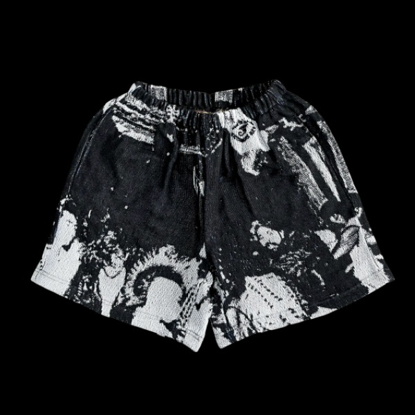 Black & White Classic, Hip-Hop Anthem – Rap Stars Themed Woven Trendy Shorts