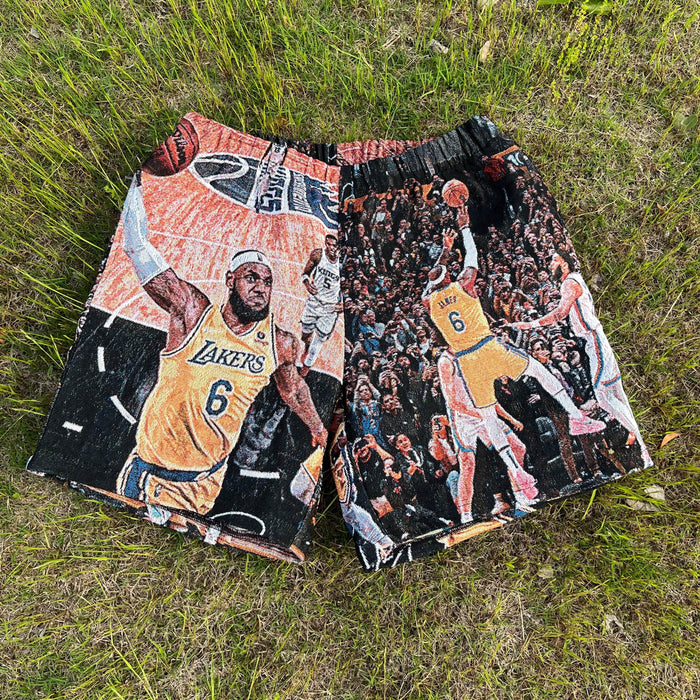 Channel your inner King! Grab tapestryifeel's exclusive LeBron James shorts. Dominate the court & street in style. Comfortable, cool, and a must-have for fans! 