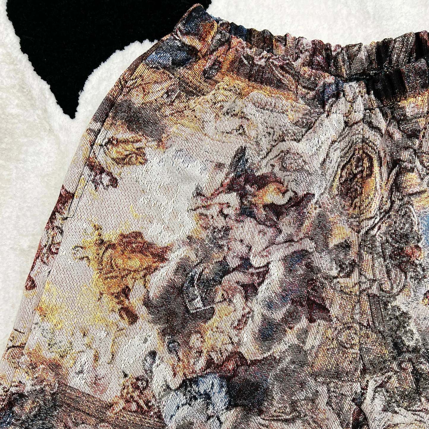 Sacred Art, Wearable Beauty – Religious Angel Themed Woven Shorts