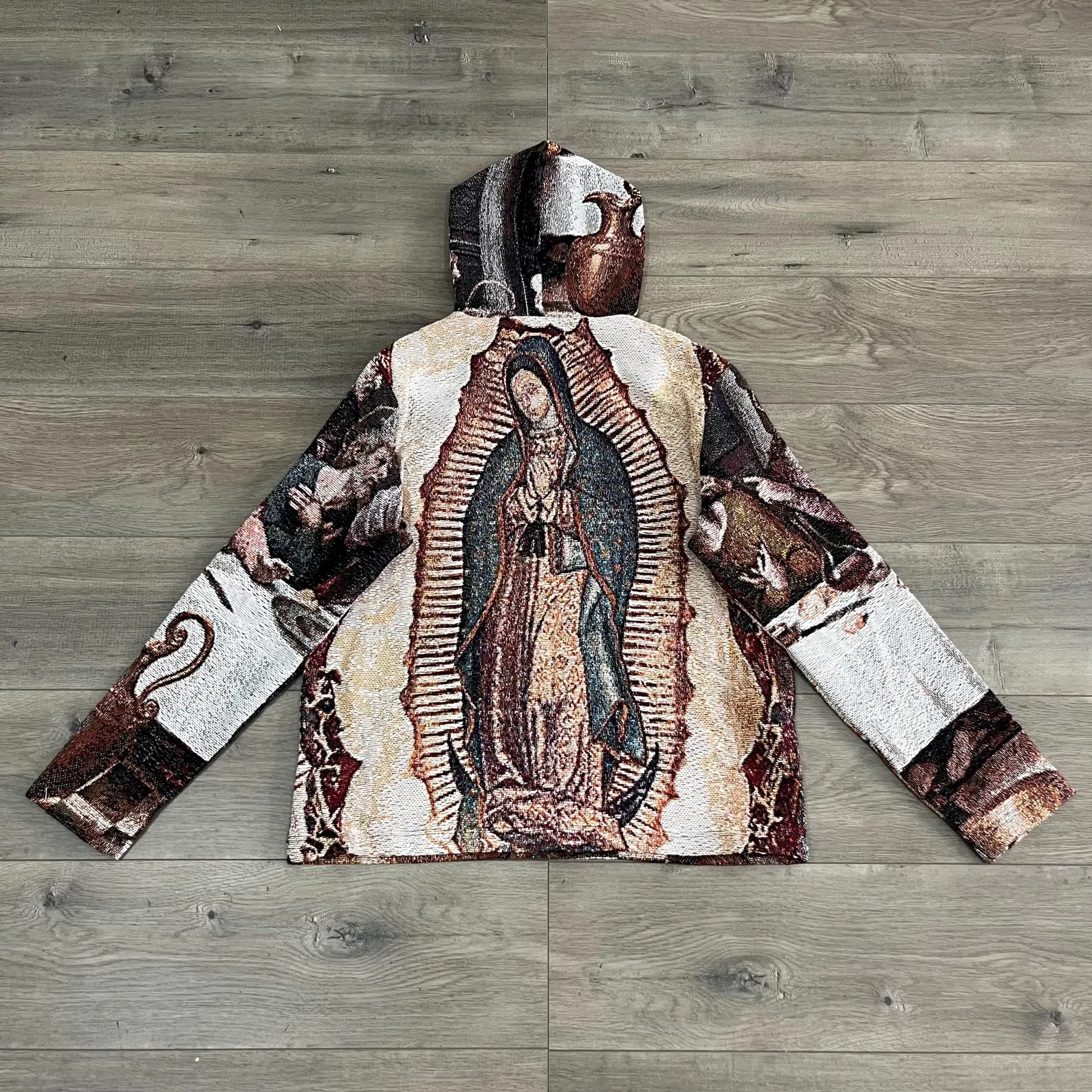 Symphony of Art & Fashion – The Last Supper Themed Woven Hoodie