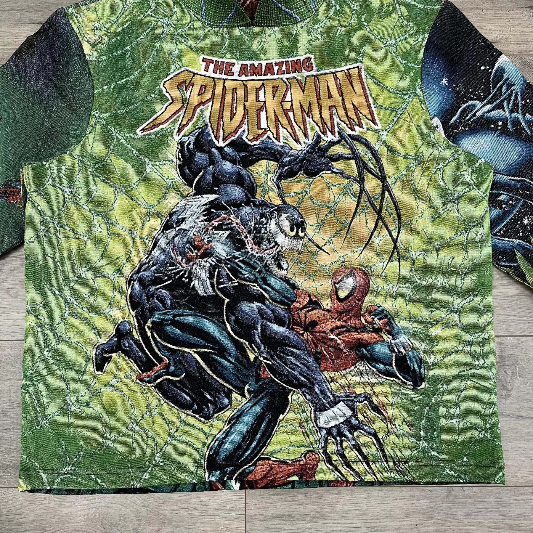 Web-Slinger, Hero's Essence – Spider-Man Themed Dark Green Woven Hoodie