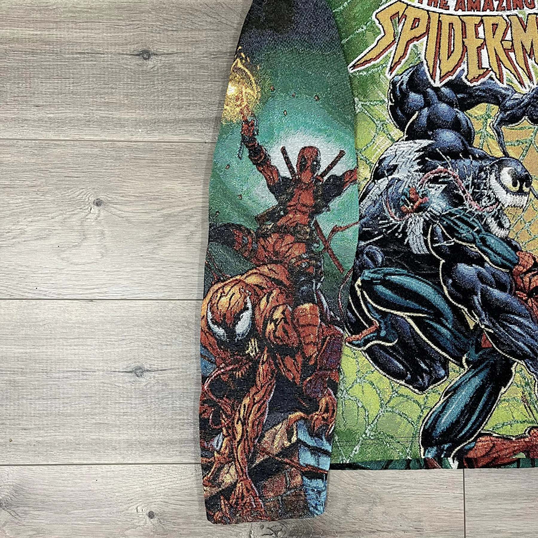 Web-Slinger, Hero's Essence – Spider-Man Themed Dark Green Woven Hoodie