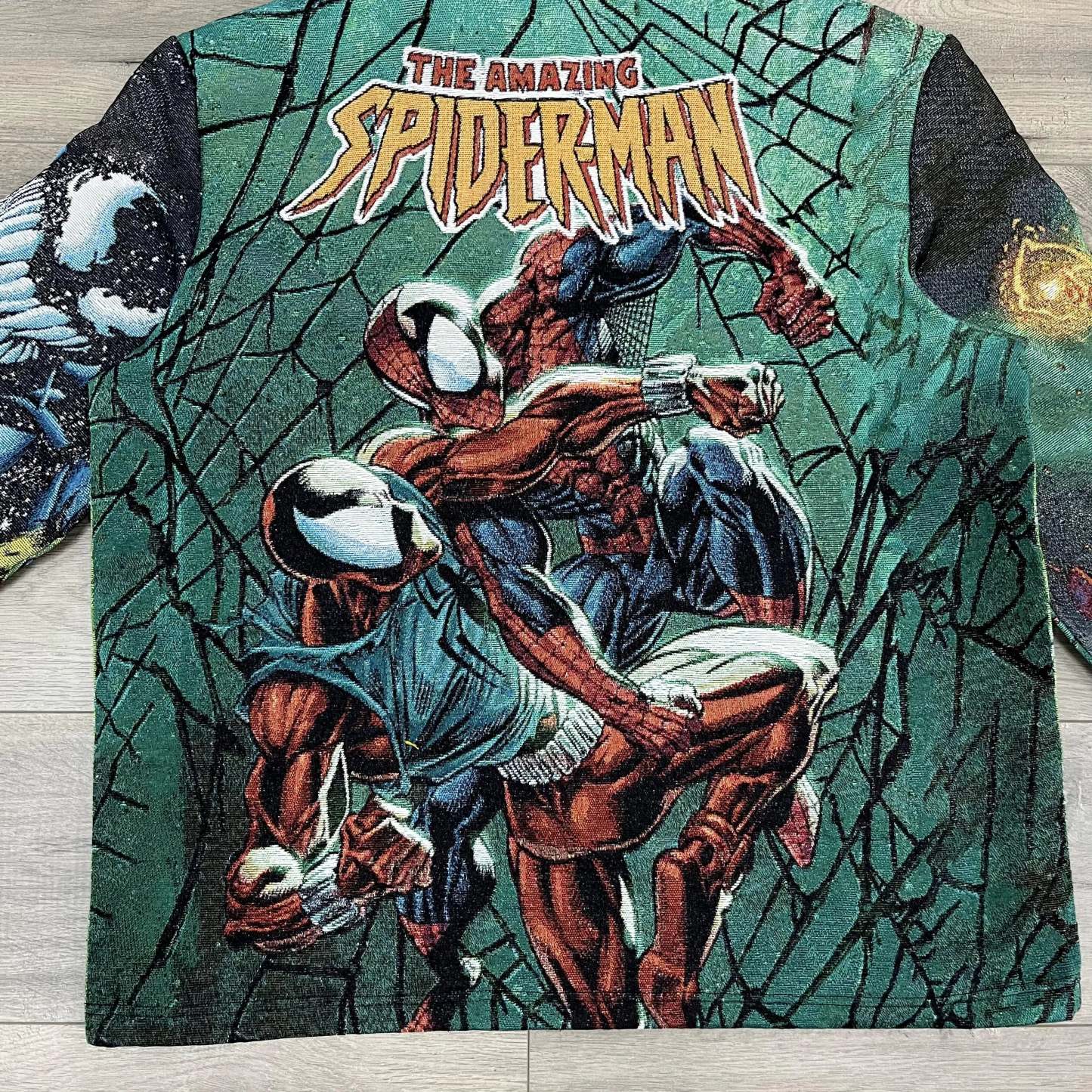 Web-Slinger, Hero's Essence – Spider-Man Themed Dark Green Woven Hoodie