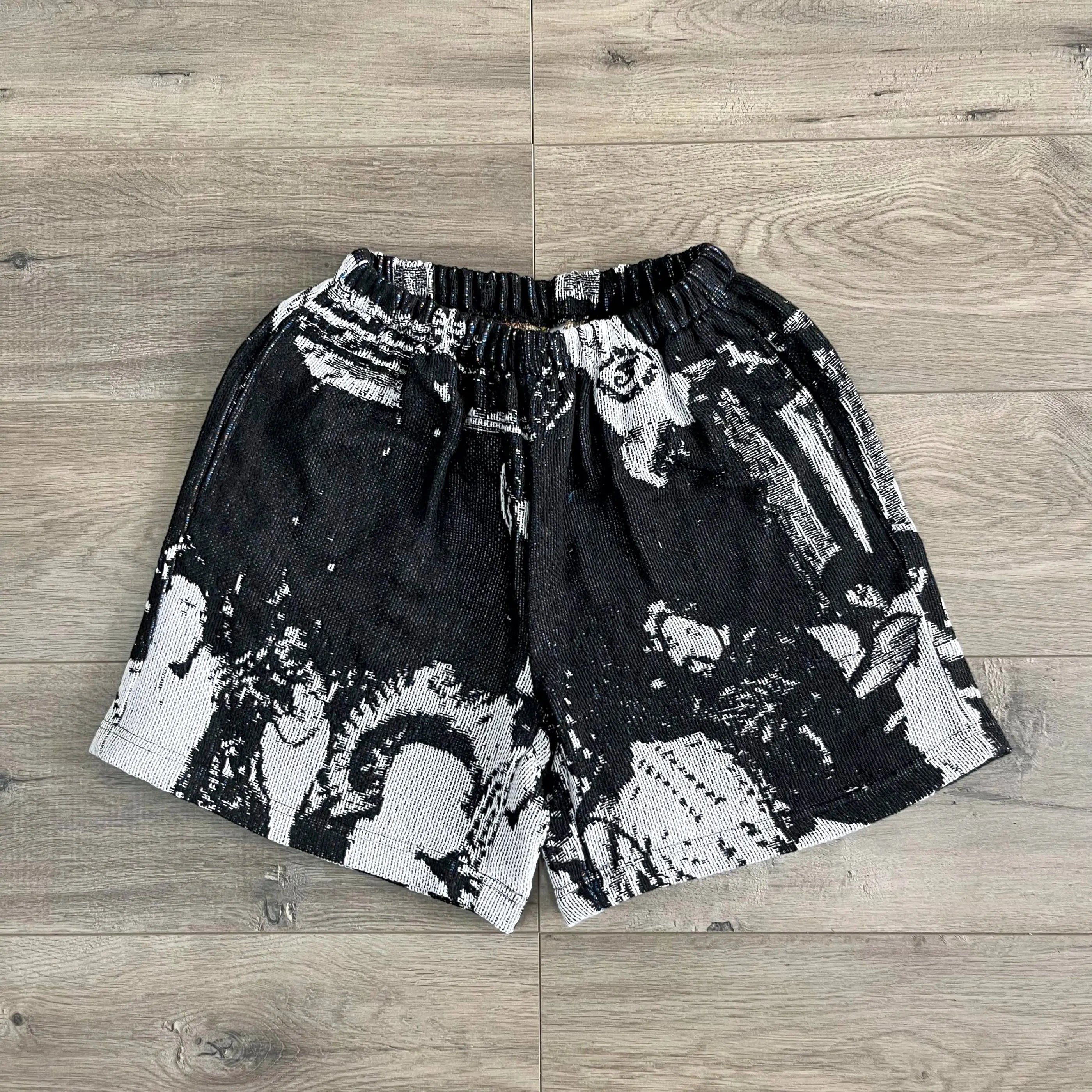 Black & White Classic, Hip-Hop Anthem – Rap Stars Themed Woven Trendy Shorts