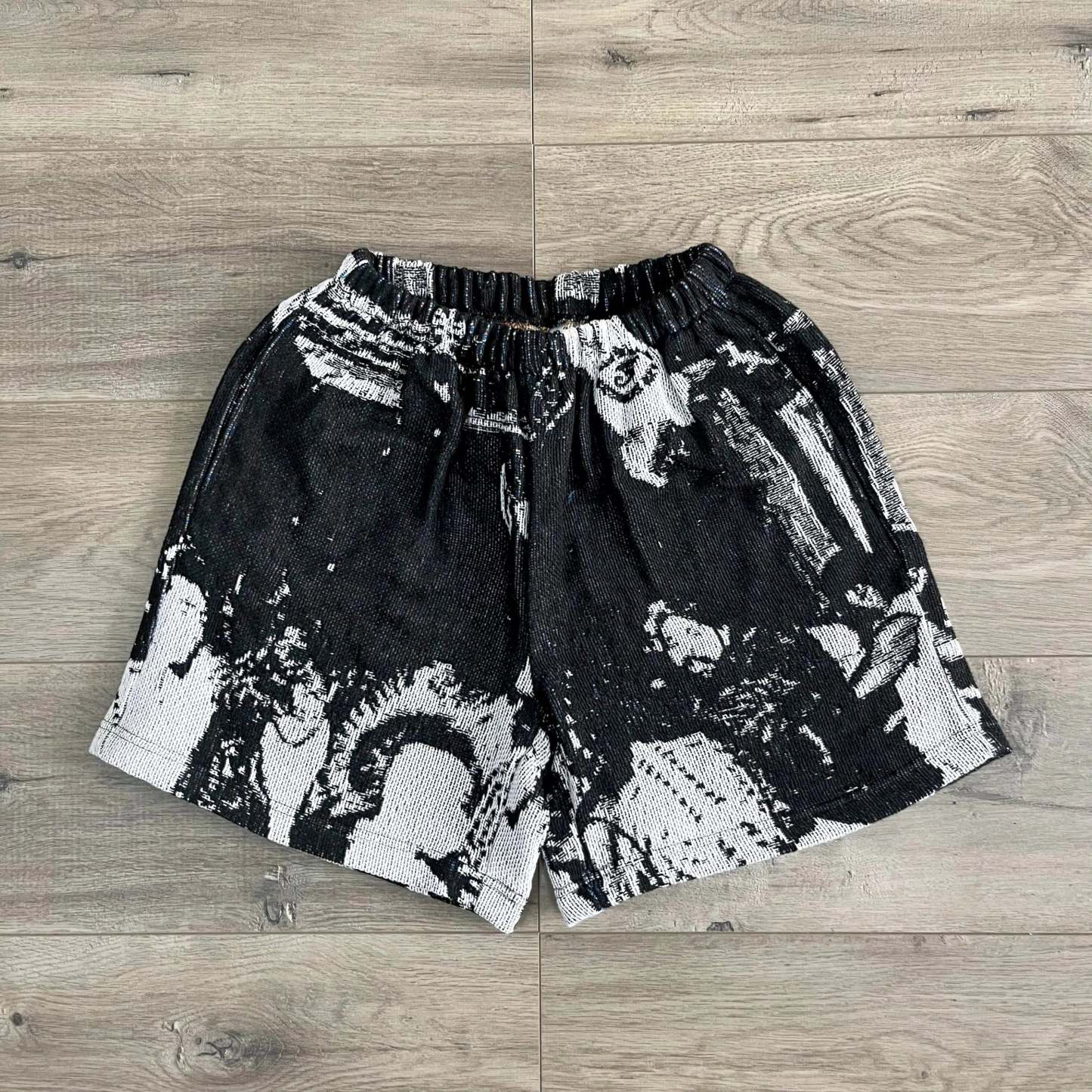 Black & White Classic, Hip-Hop Anthem – Rap Stars Themed Woven Trendy Shorts
