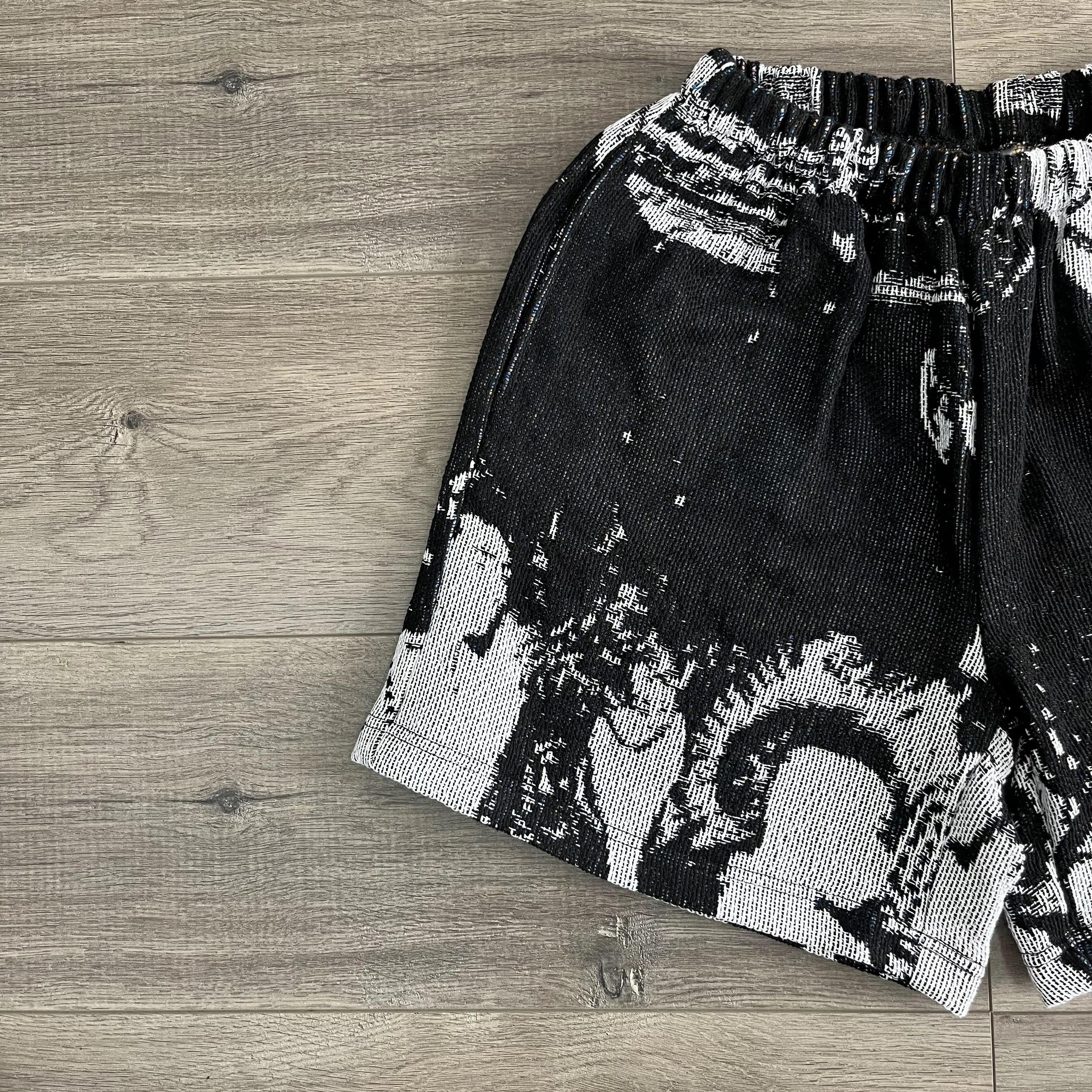 Black & White Classic, Hip-Hop Anthem – Rap Stars Themed Woven Trendy Shorts