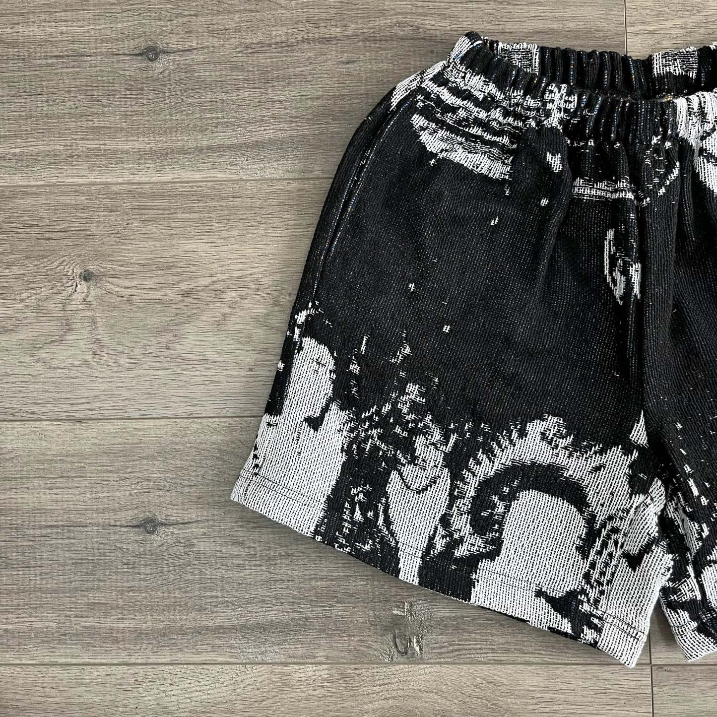 Black & White Classic, Hip-Hop Anthem – Rap Stars Themed Woven Trendy Shorts