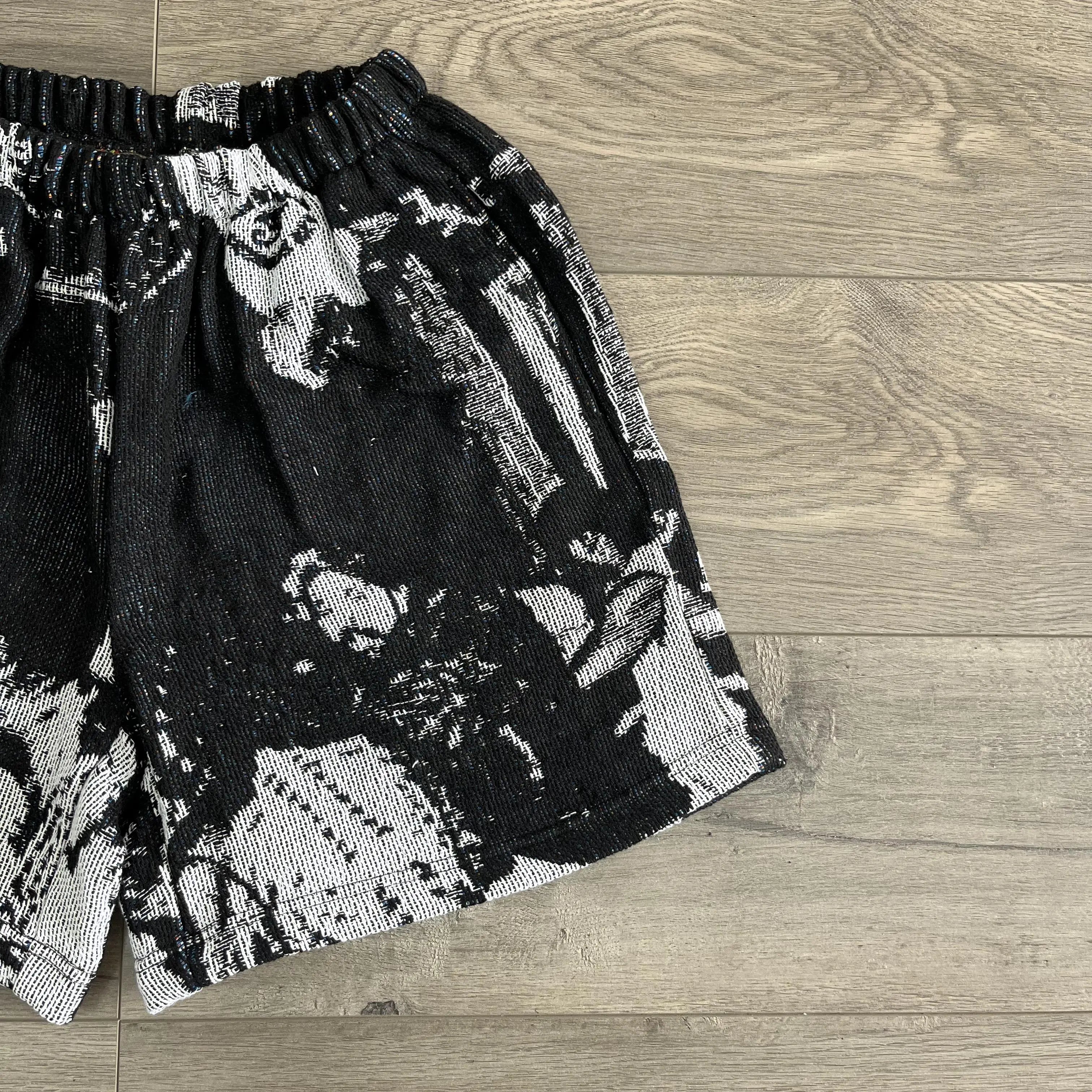 Black & White Classic, Hip-Hop Anthem – Rap Stars Themed Woven Trendy Shorts