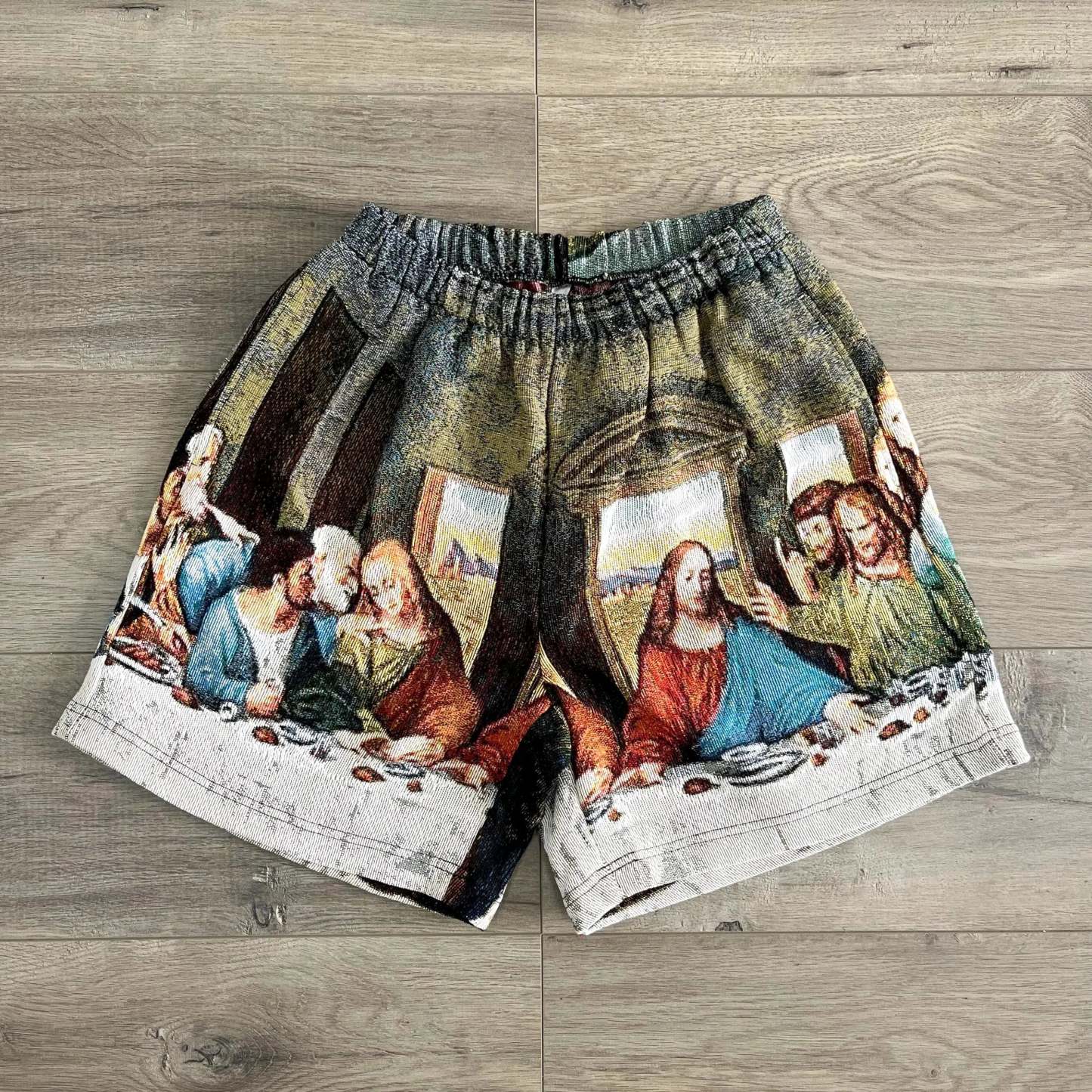 Masterpiece Art, Wearable Beauty – "The Last Supper" Themed Woven Shorts