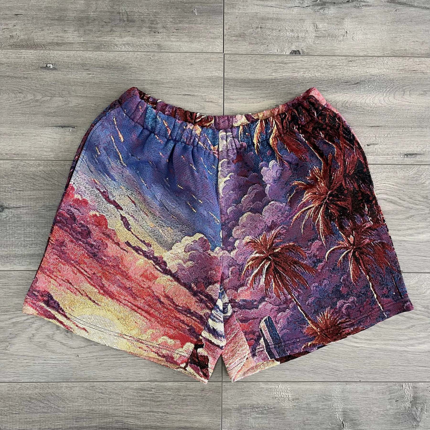 California Sunset, Wearable Scenery – Themed Woven Shorts