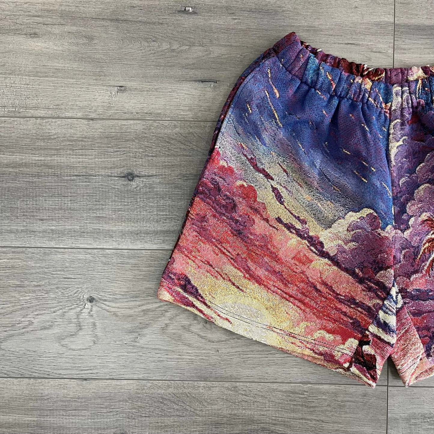 California Sunset, Wearable Scenery – Themed Woven Shorts