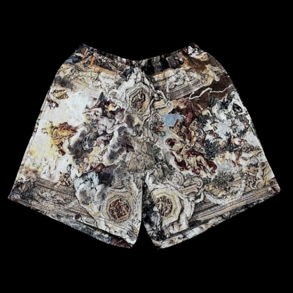 Sacred Art, Wearable Beauty – Religious Angel Themed Woven Shorts