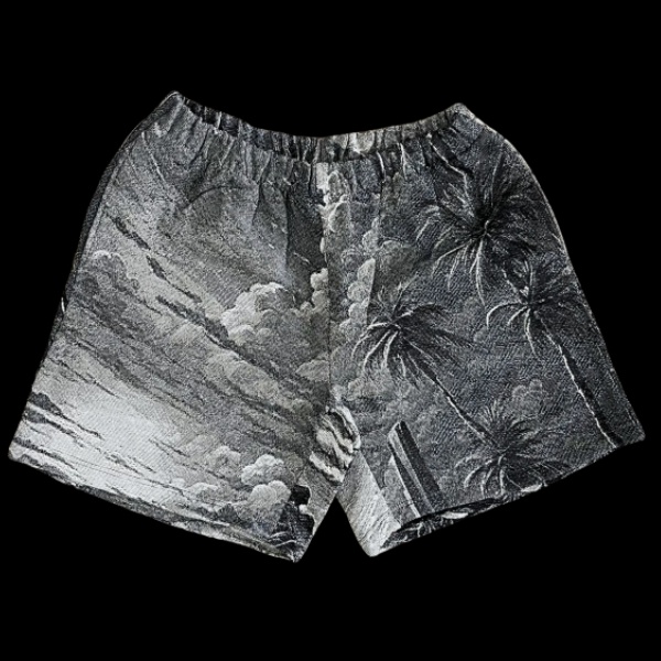 California Grey Sunset, Effortless Style – Themed Woven Shorts