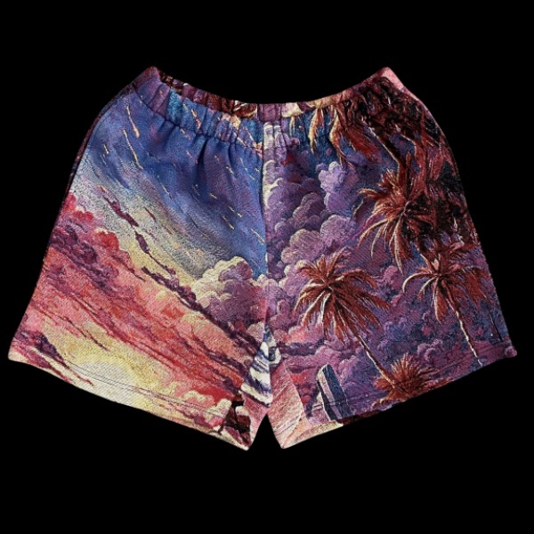 California Sunset, Wearable Scenery – Themed Woven Shorts