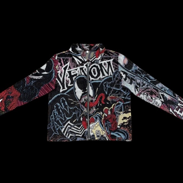 Symbiote Arrival, Street Domination – Venom Themed Woven Jacket