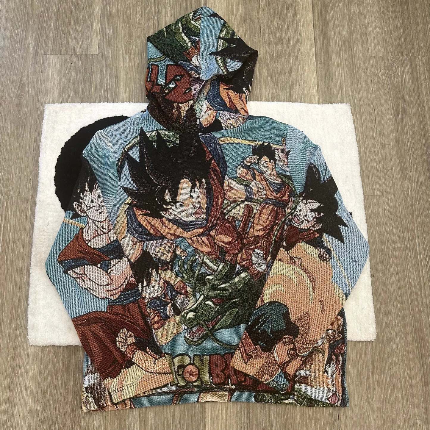 Gather Dragon Balls, Summon Shenron – Dragon Ball Z Themed Woven Hoodie