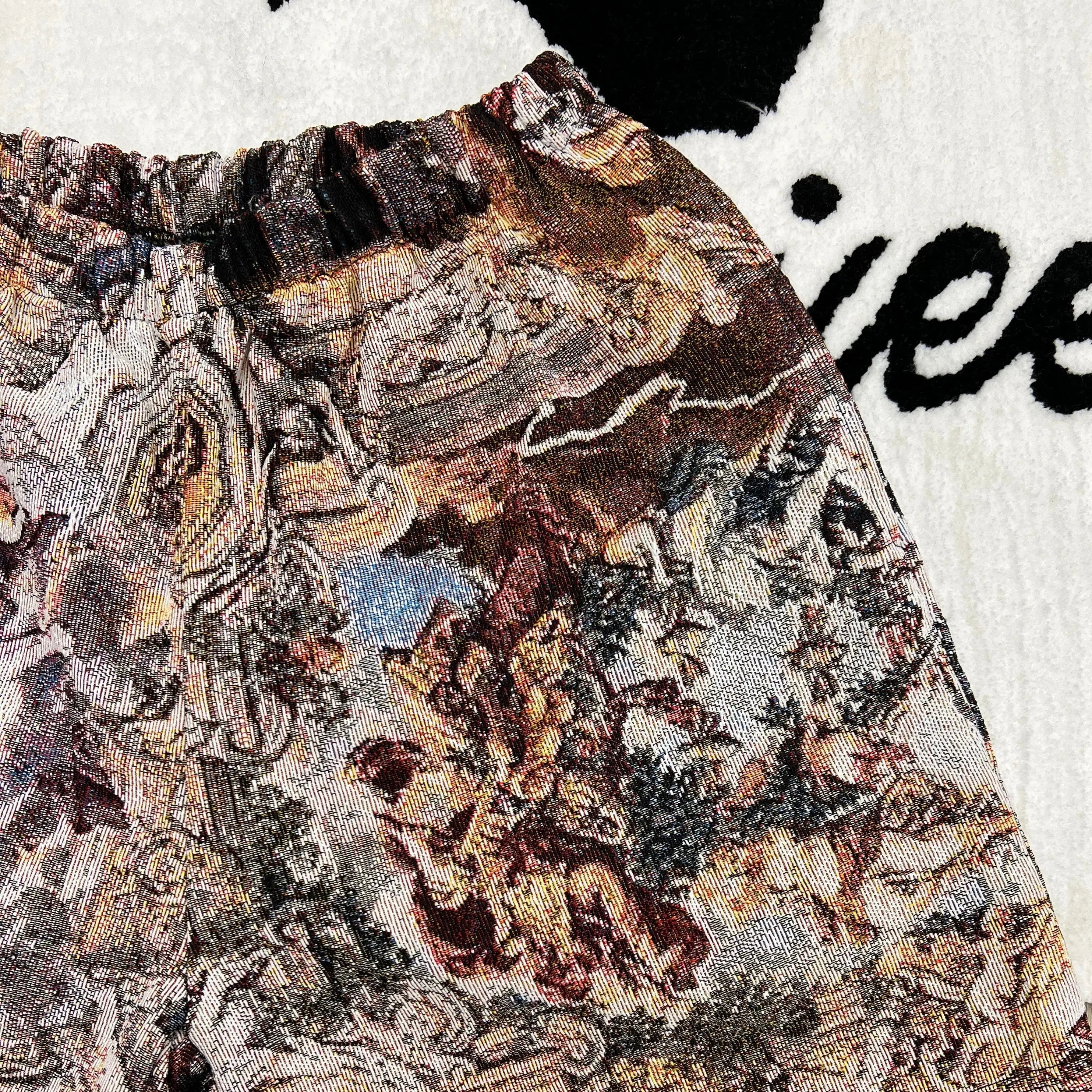 Sacred Art, Wearable Beauty – Religious Angel Themed Woven Shorts