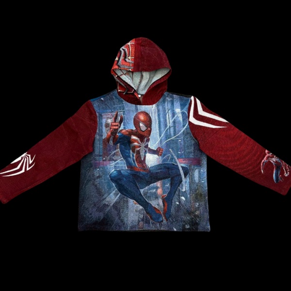 Web-Slinging, Classic Reborn – Spider-Man V2 Red & Blue Woven Hoodie