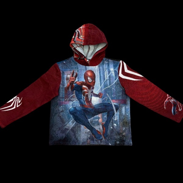 Web-Slinging, Classic Reborn – Spider-Man V2 Red & Blue Woven Hoodie