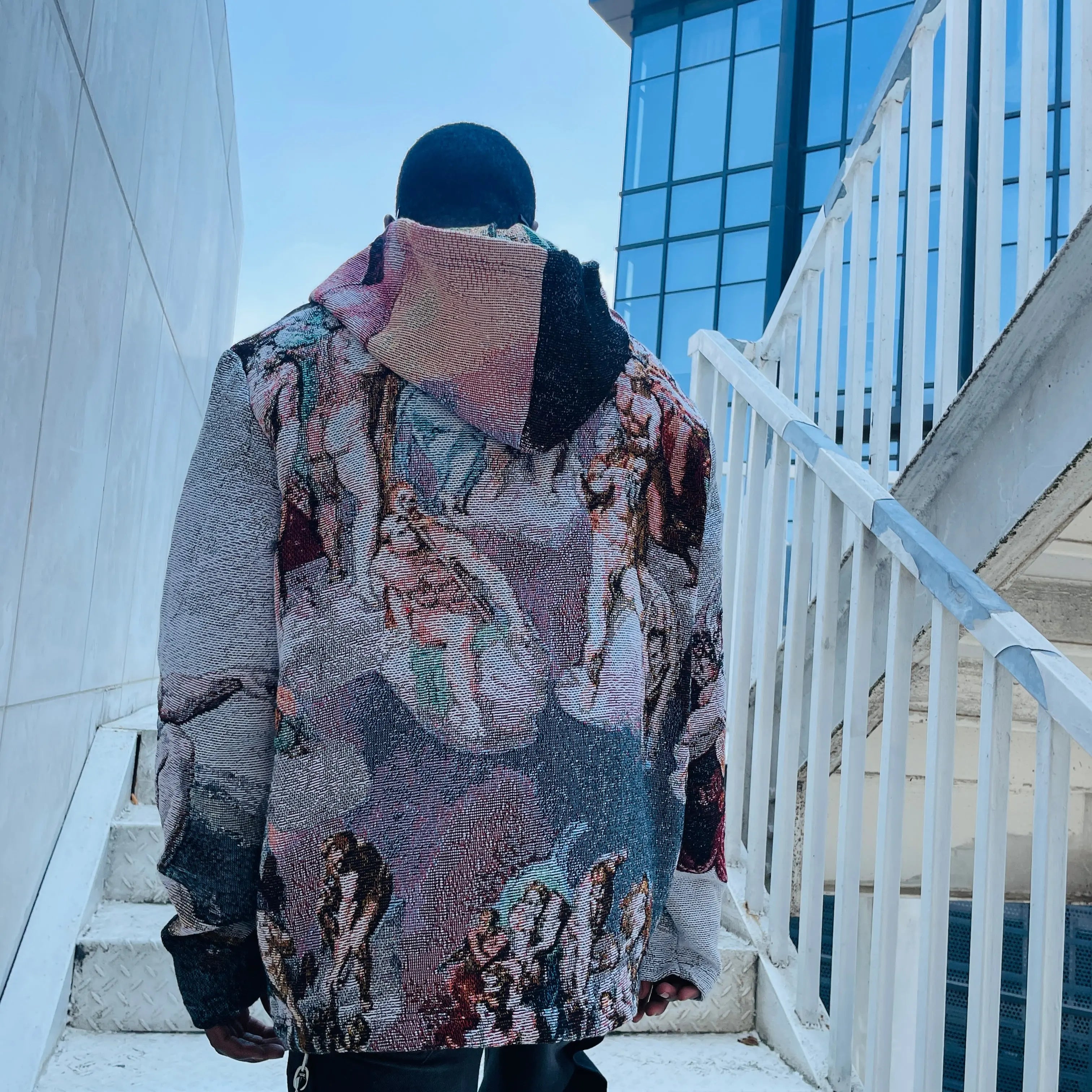 Masterpiece on Wear, Time-Traveling Art – Michelangelo's Sistine Chapel Woven Hoodie