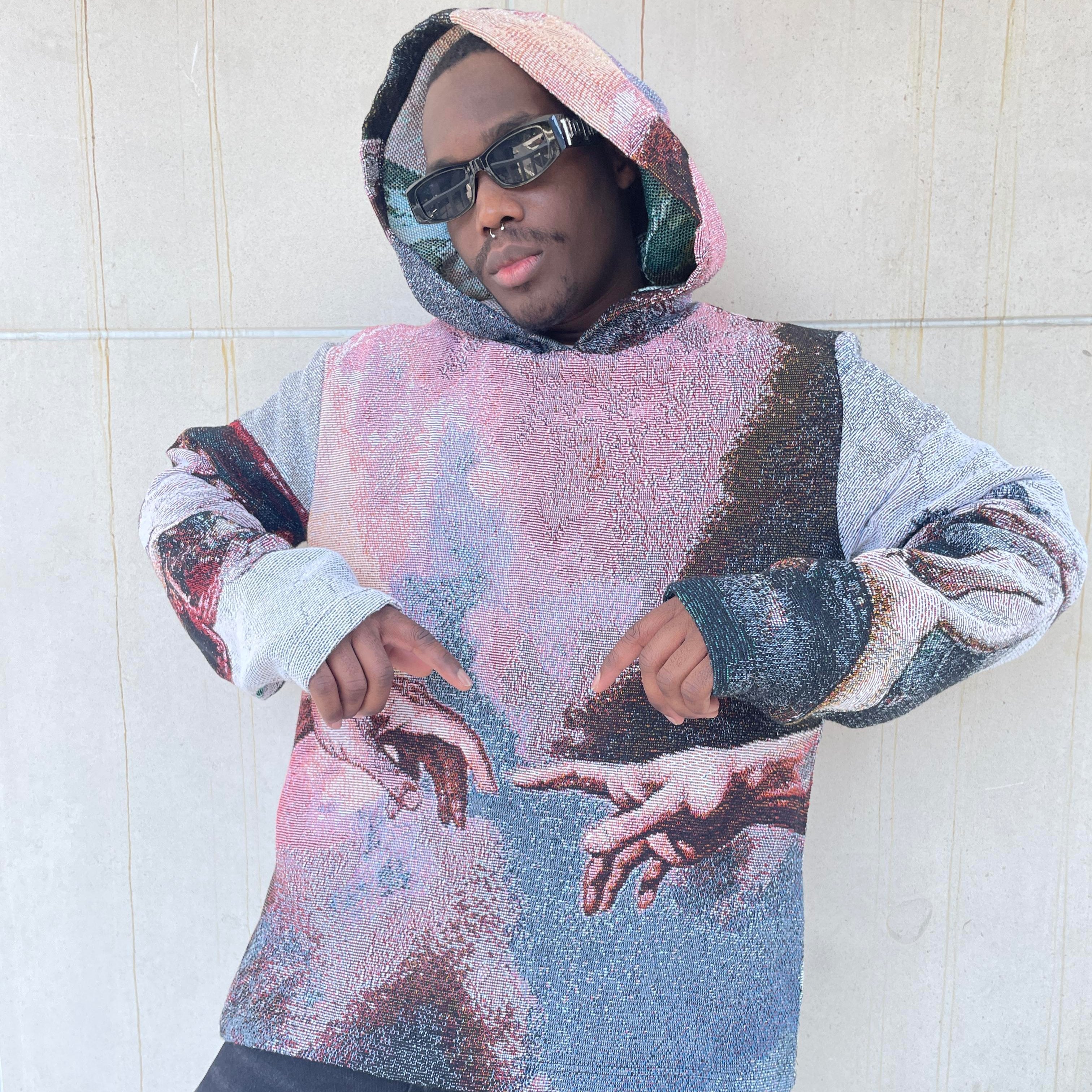 Masterpiece on Wear, Time-Traveling Art – Michelangelo's Sistine Chapel Woven Hoodie