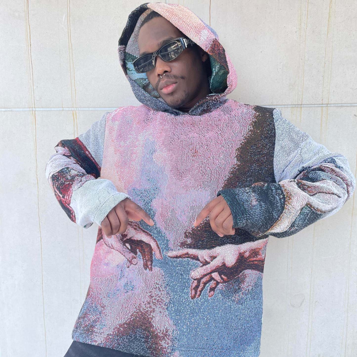 Masterpiece on Wear, Time-Traveling Art – Michelangelo's Sistine Chapel Woven Hoodie