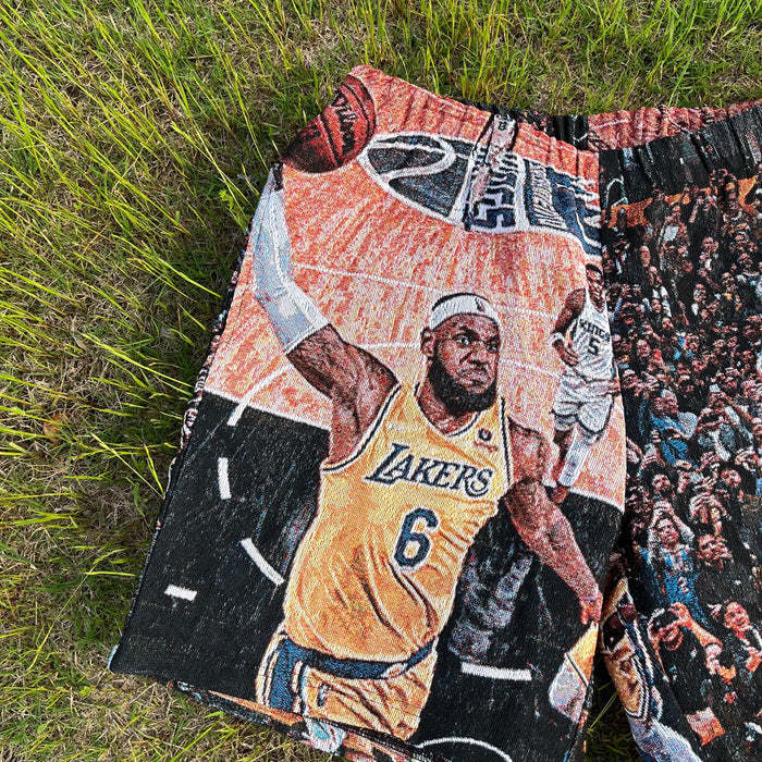 Channel your inner King! Grab tapestryifeel's exclusive LeBron James shorts. Dominate the court & street in style. Comfortable, cool, and a must-have for fans! 