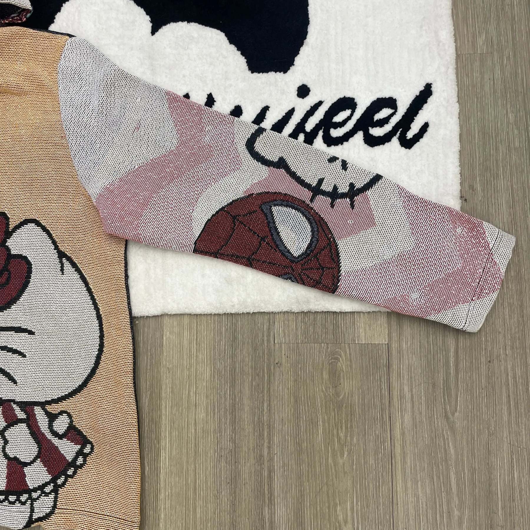 Cute Heroes, Love Intertwined – Hello Kitty & Spider-Man Valentine's Woven Hoodie