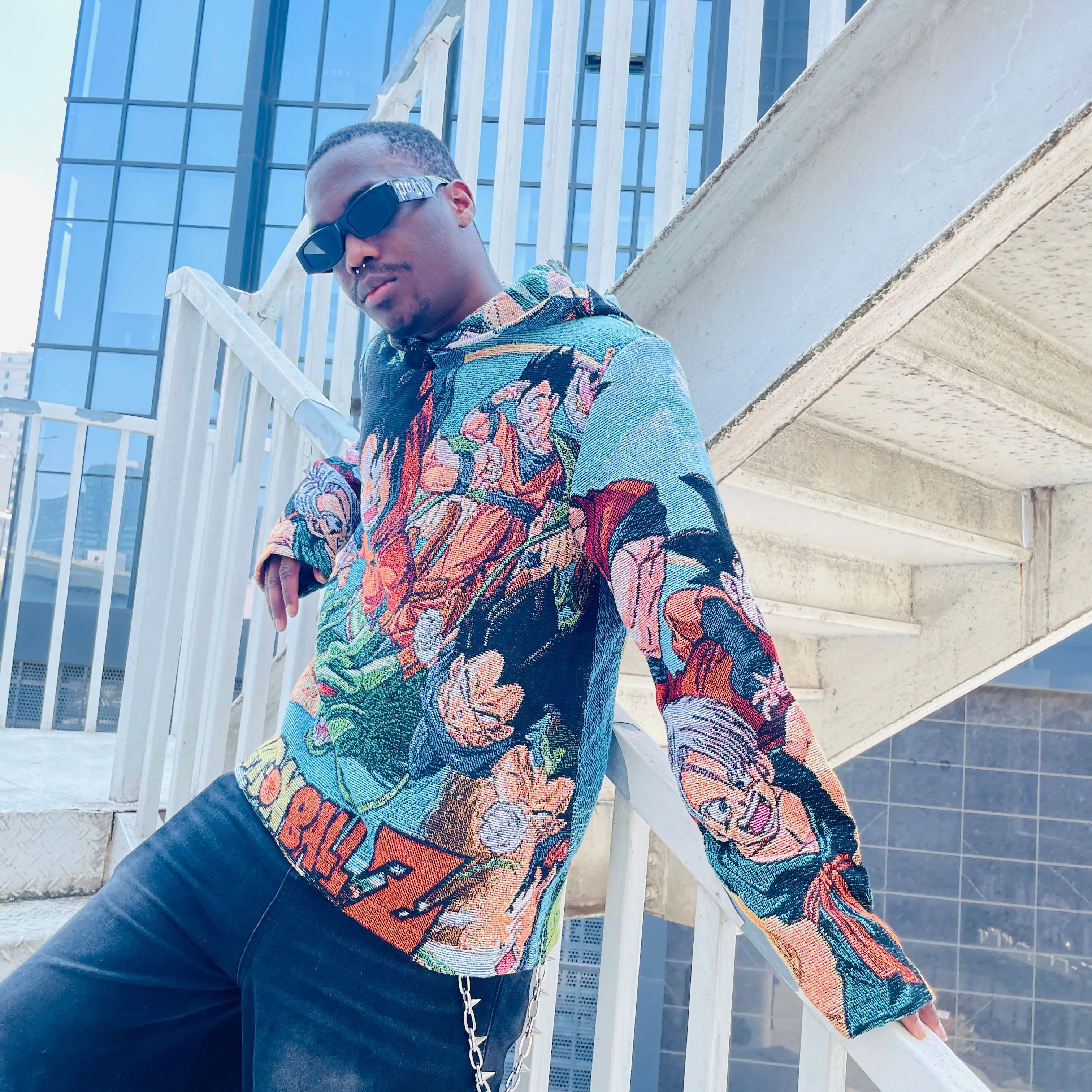 Gather Dragon Balls, Summon Shenron – Dragon Ball Z Themed Woven Hoodie