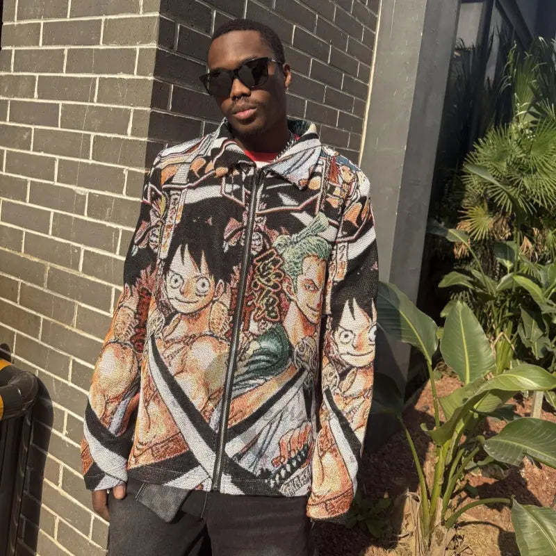 Pirate Adventure, Fiery Alliance – ONE PIECE Luffy & Zoro Themed Woven Jacket