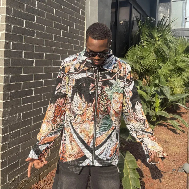 Pirate Adventure, Fiery Alliance – ONE PIECE Luffy & Zoro Themed Woven Jacket