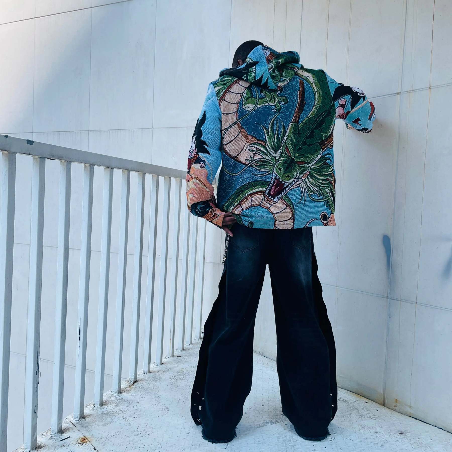 Gather Dragon Balls, Summon Shenron – Dragon Ball Z Themed Woven Hoodie