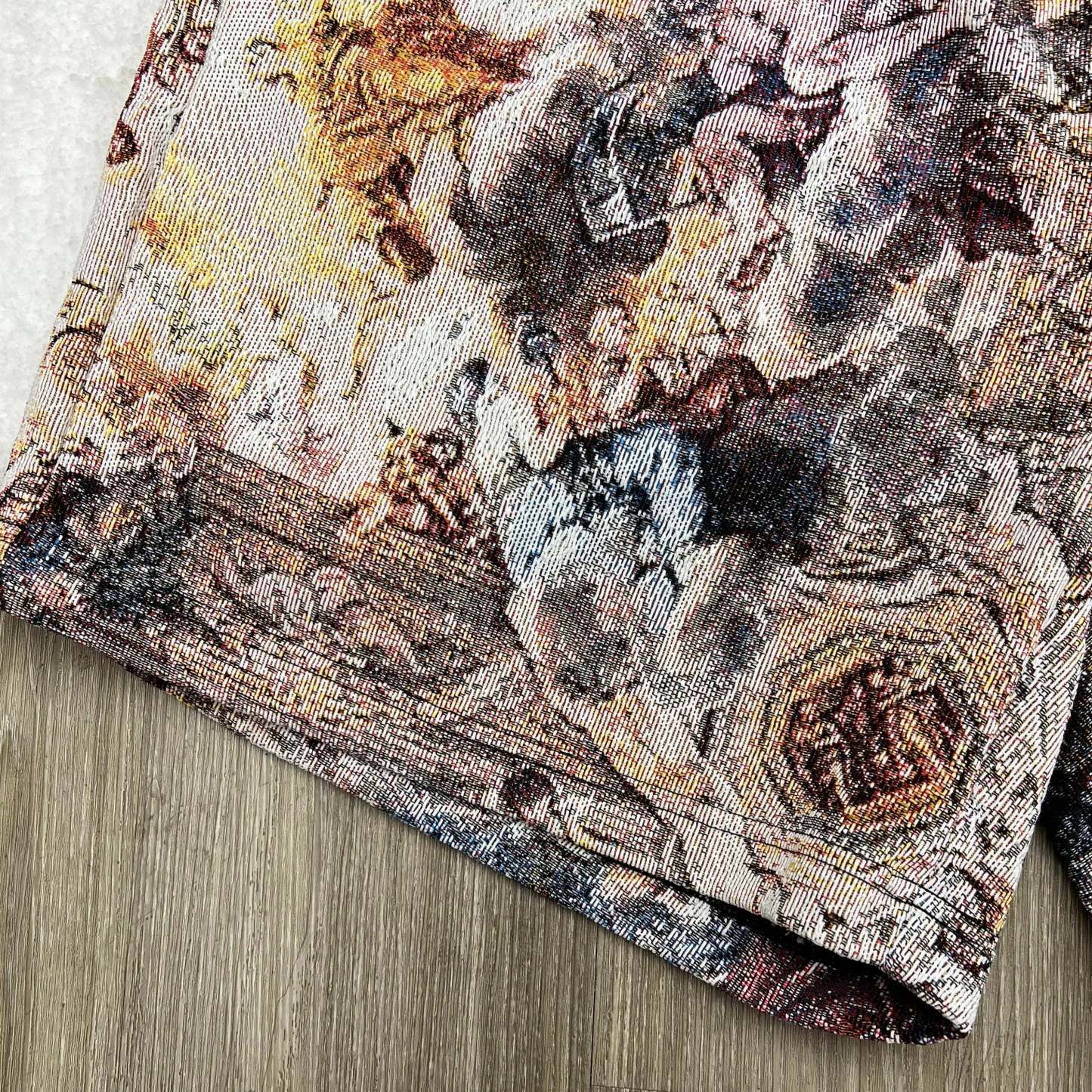 Sacred Art, Wearable Beauty – Religious Angel Themed Woven Shorts