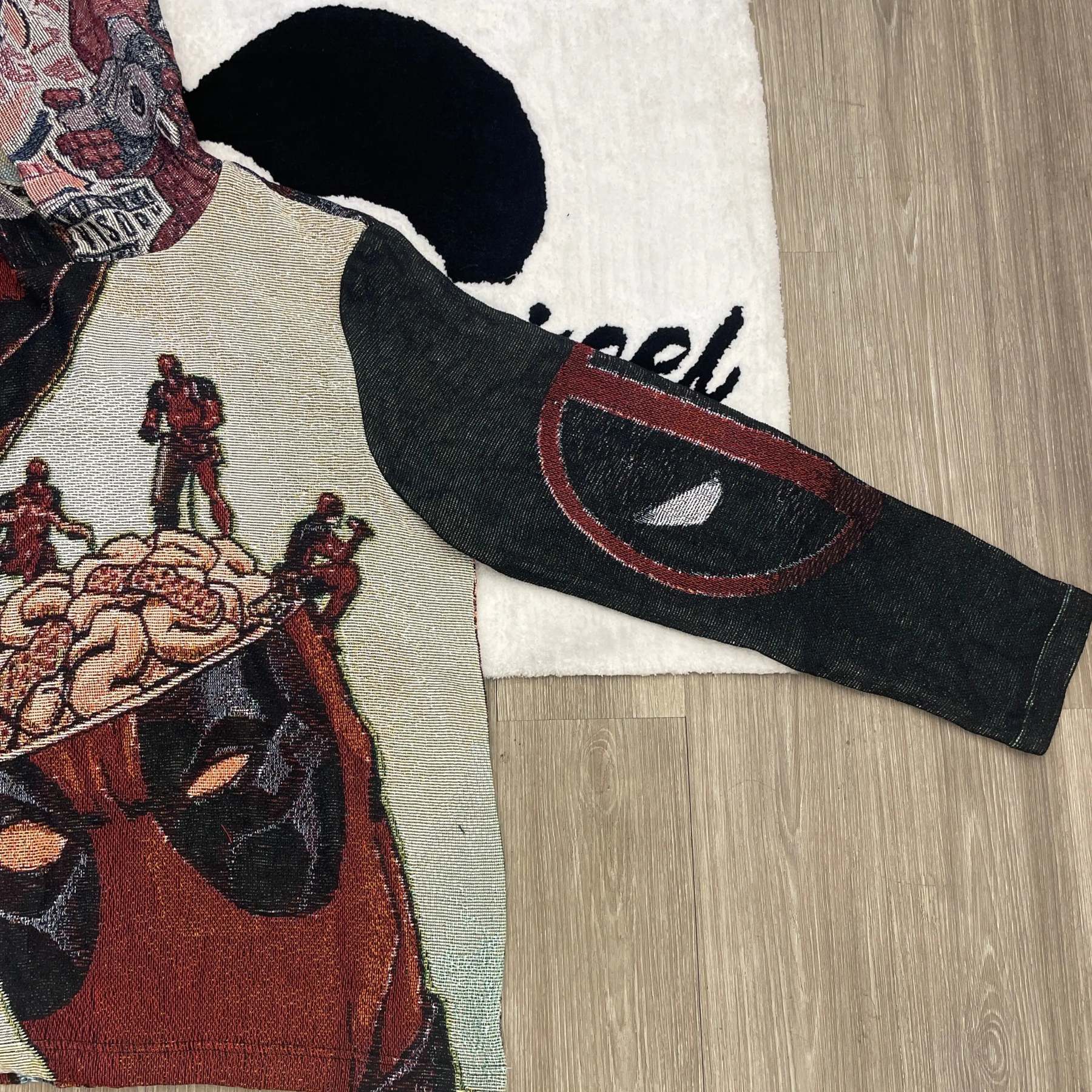 Merc with a Mouth, Trendy Vibe – Deadpool Themed Woven Hoodie