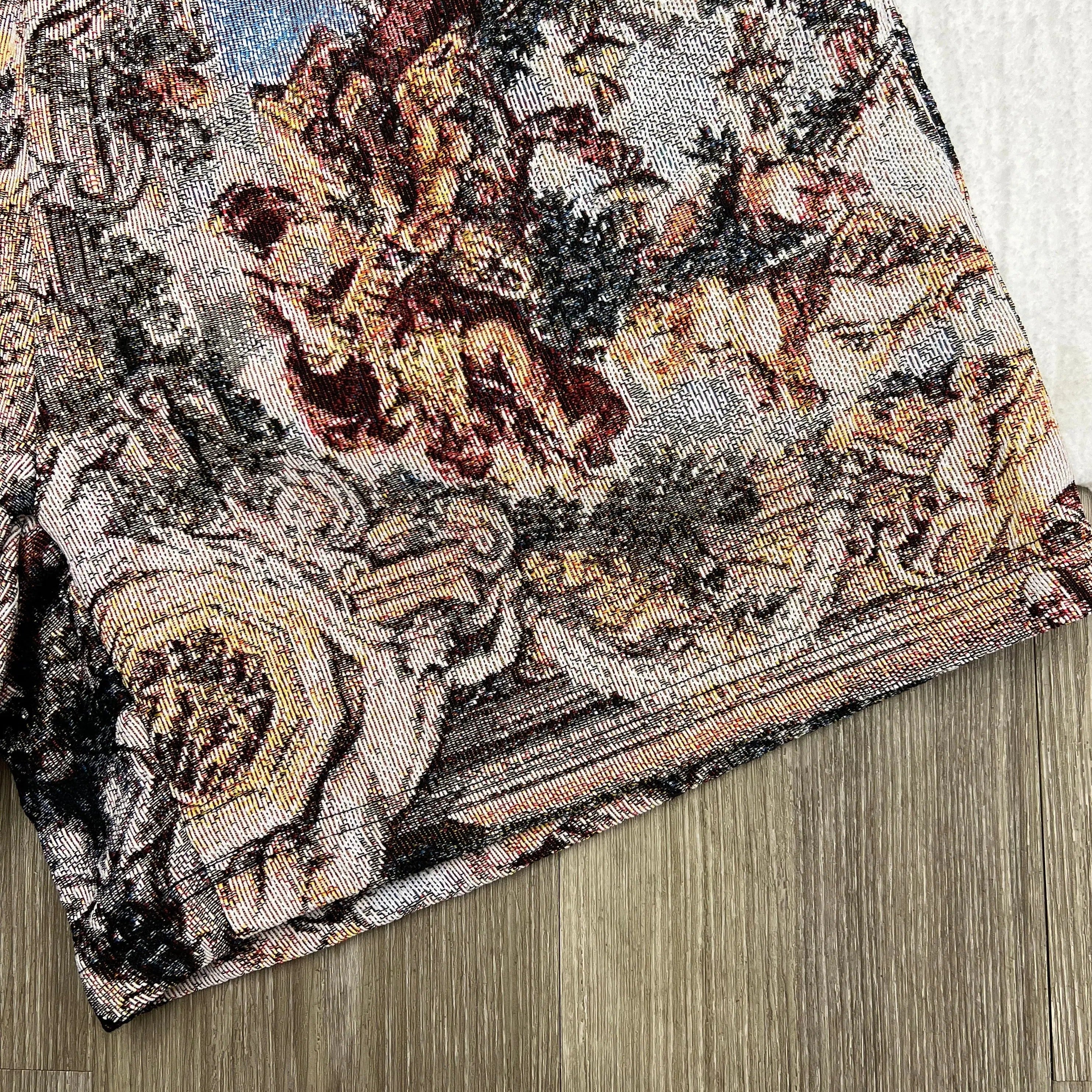 Sacred Art, Wearable Beauty – Religious Angel Themed Woven Shorts