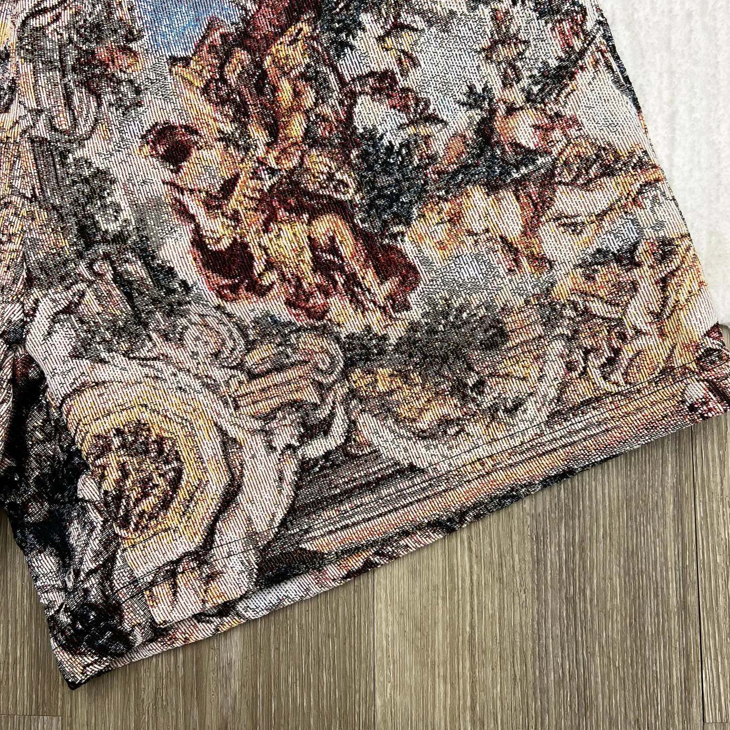 Sacred Art, Wearable Beauty – Religious Angel Themed Woven Shorts