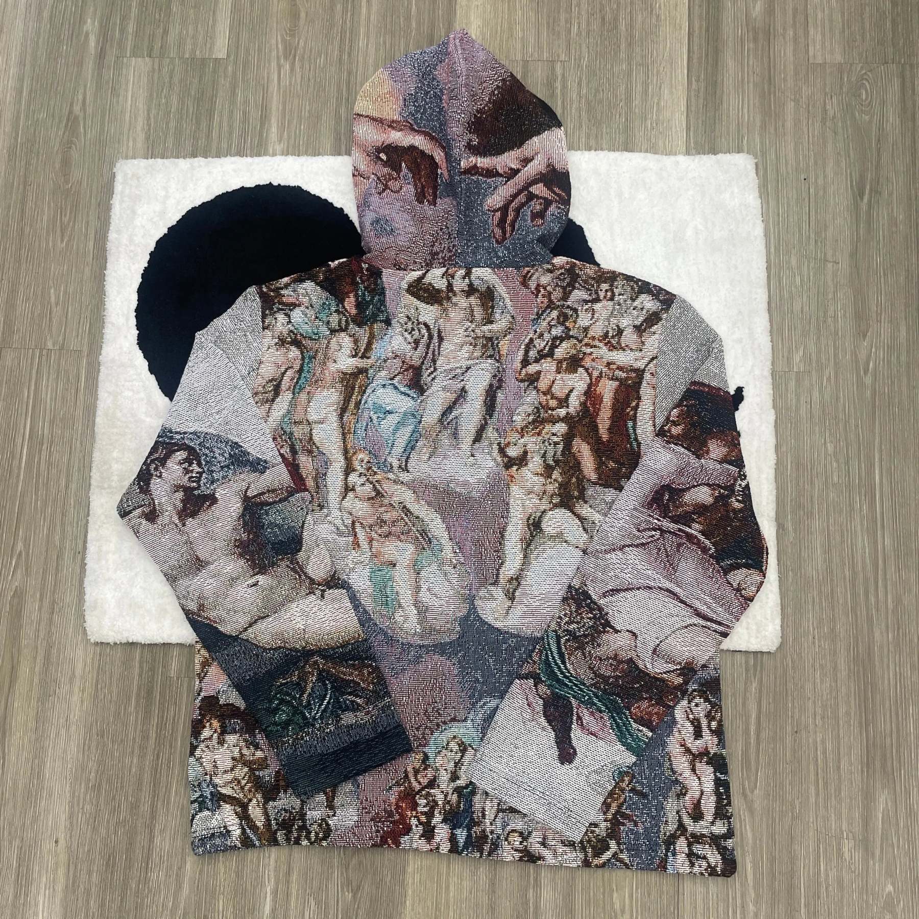 Masterpiece on Wear, Time-Traveling Art – Michelangelo's Sistine Chapel Woven Hoodie