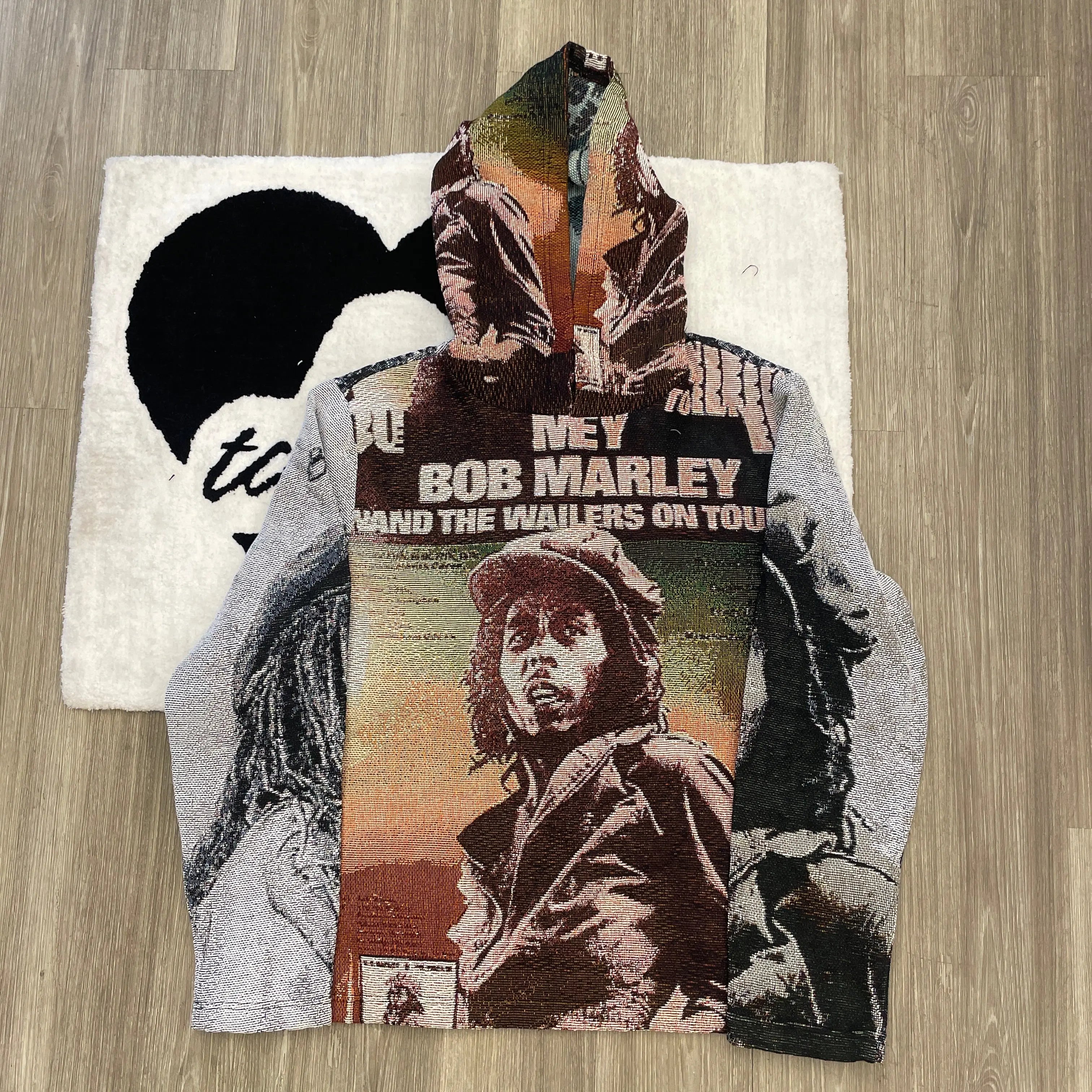 Harmonious Resonance, Fashion Statement – Bob Marley Woven Trendy Hoodie