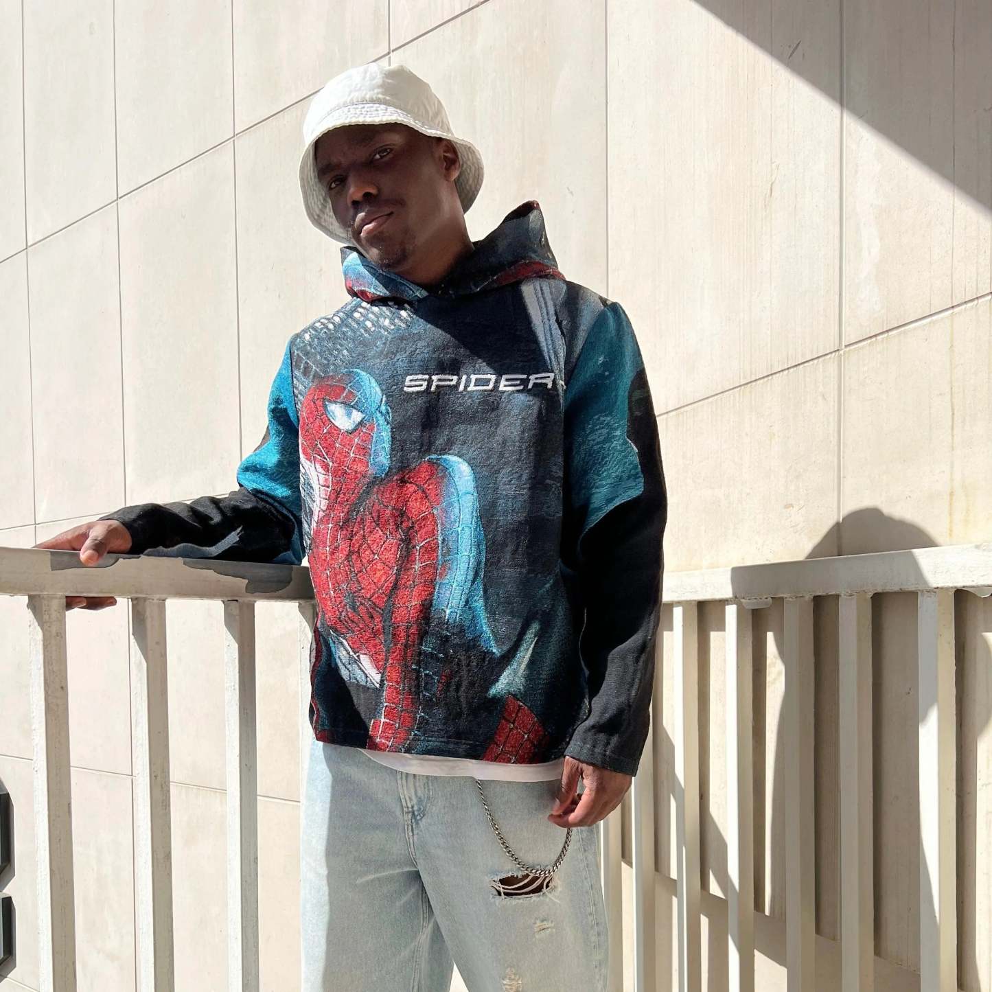 Web-Slinging Action, Limitless Style – Spider-Man Themed Woven Hoodie