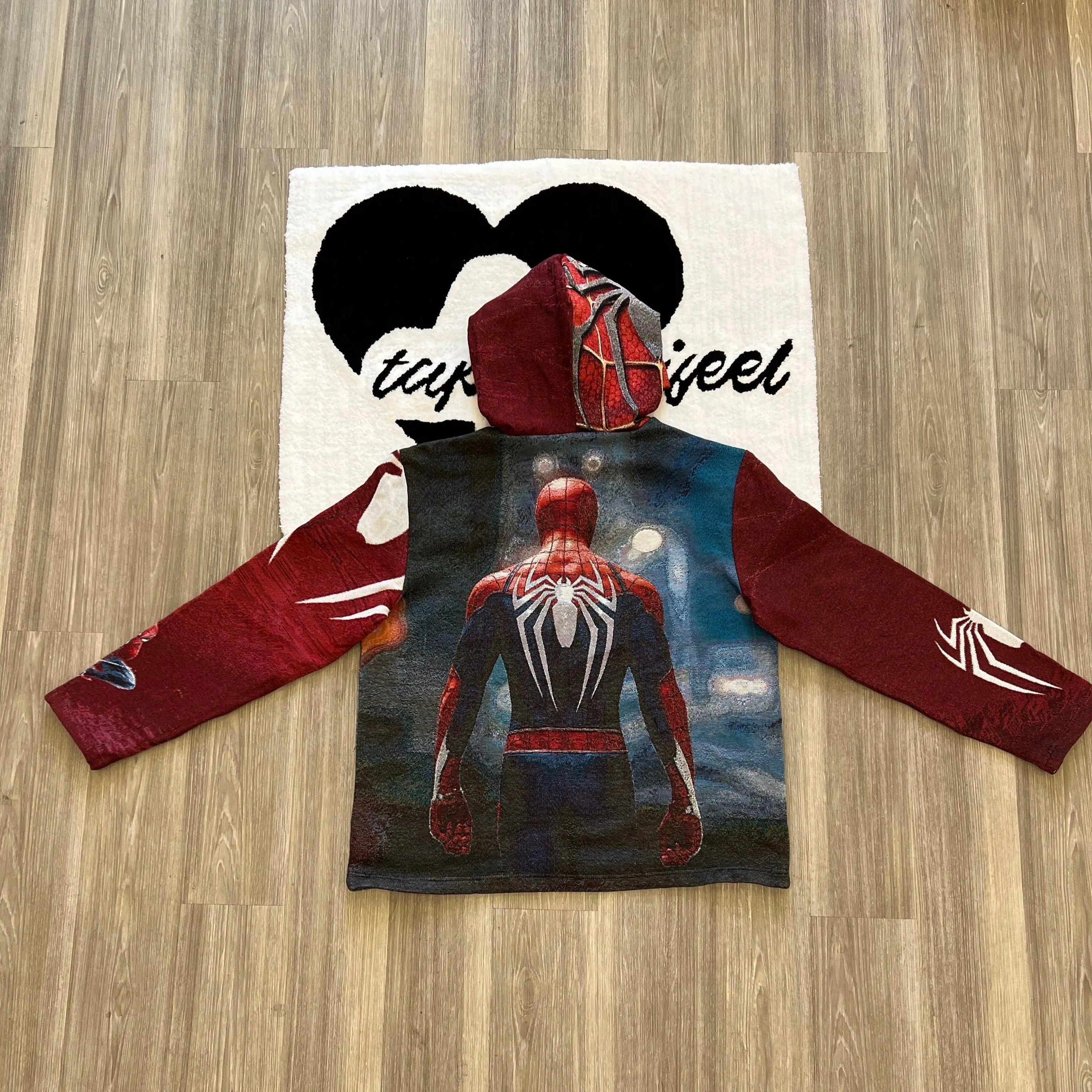 Web-Slinging, Classic Reborn – Spider-Man V2 Red & Blue Woven Hoodie