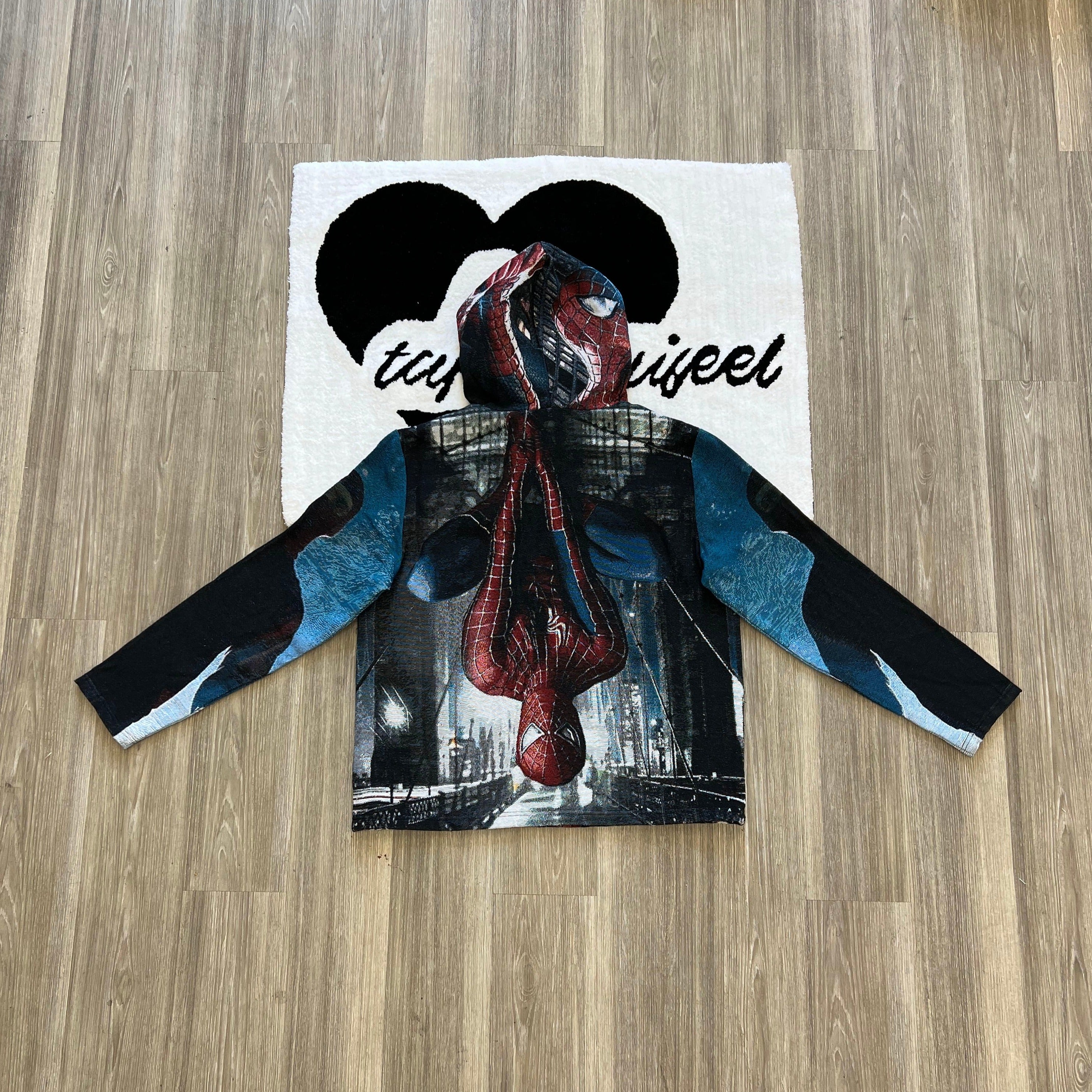 Web-Slinging Action, Limitless Style – Spider-Man Themed Woven Hoodie