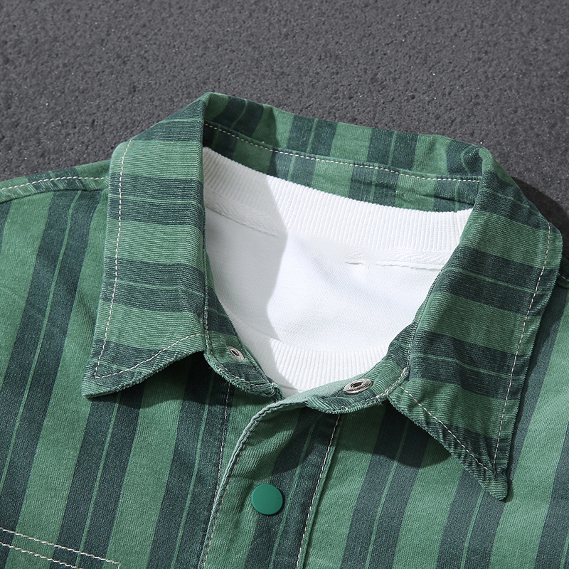 Handsome striped denim shirt men's trendy Korean style spring and autumn new loose casual long-sleeved shirt tops for men